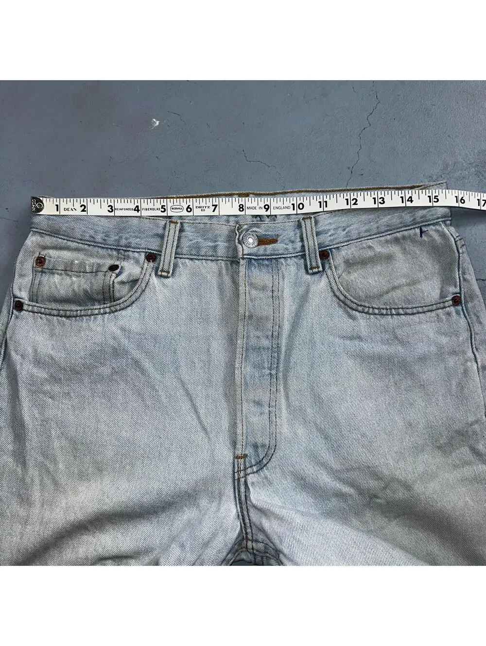 Levis 501 Vintage 90s USA XX Straight Leg Jeans Blue Light Wash 33x30 Act 31x29